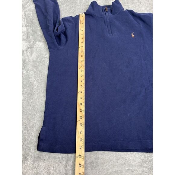 Polo Ralph Lauren Estate Rib 1/4 Zip Pullover Sweater Men's Size Large Blue - Picture 10 of 11
